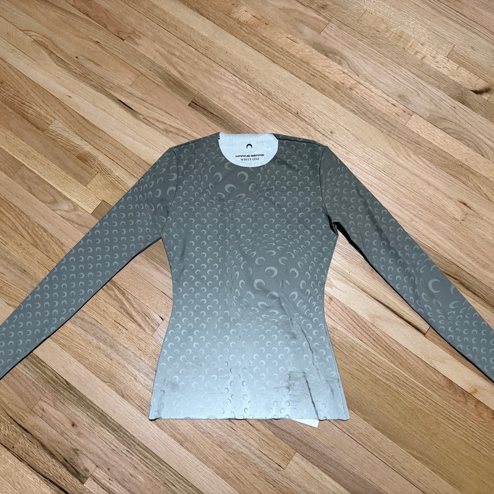 Marine Serre Crescent Moon Long Sleeve Top - Gray